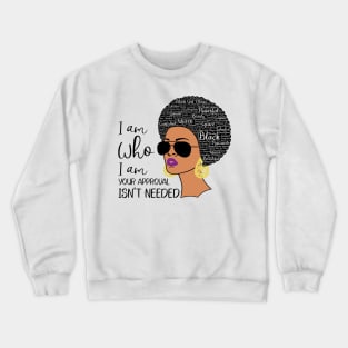 African Queen Lady Natural Hair African America Word Art Crewneck Sweatshirt